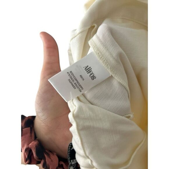 Aiifos Pauline Pants Size S High Rise Pleated Off-White Tie Waist Neutral - Picture 9 of 12